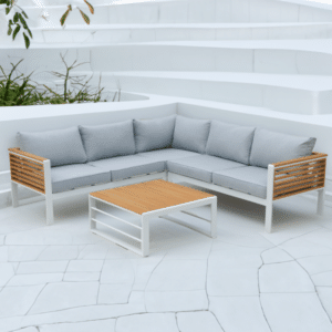 hliníkový záhradný nábytok biely rubicon